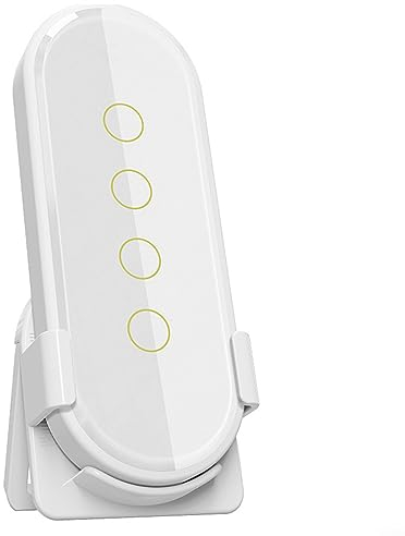 für Tuya ZigBee Wireless Smart Home Schalter, Smart Home Szenensteuerungsschalter 4 Gang 12 Szenen Touch Lichtschalter App Fernbedienung – Weiß