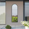 MirrorOutlet The Arcus - Black Metal Framed Modern Arched Garden Wall Leaner Mirror 63 X 21 (160CM X 53CM) Silver Mirror Glass with Black All weather Backing