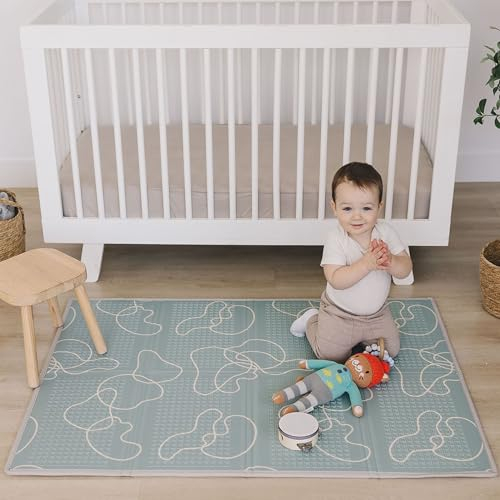 Bubba Bear Babymatte Kindermatte Baby Spielmatte 180x200x1cm, Wendefähige und ungiftige Dicke Faltbare wasserdichte Schaumstoff Kinderteppich, Krabbelmatte Spiel-Teppich (90 x 120 cm, Salbei)