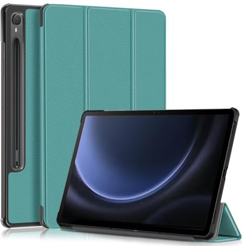 XITODA Funda para Samsung Galaxy Tab S9 FE / S9 2023, Flip Cover de piel protección con stand función funda para Samsung Galaxy Tab S9 FE 10.9 pulgadas/S9 11 pulgadas Tablet,verde oscuro