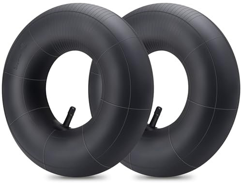 Lot de 2 chambres à air de rechange 3.00/3.50-8 avec tige de valve TR-13 pour jantes de 20,3 cm pour pneus de 35,6 cm, diable, brouette, tondeuse à gazon, remorques