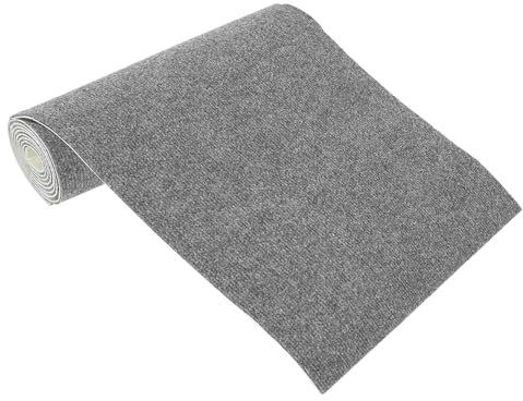 40 x 200CM Non Slip Absorbent Carpet Mat, Peel and Stick Carpet Floor Tiles, Washable Carpet Flooring Roll for Bedroom Living Room Kitchen Stair Front Door Back Door Pets (Light Grey)
