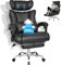 BASETBL Fauteuil de Bureau 200kg, Fauteuil Bureau Ergonomique Assise Large en Cuir PU, Chaise Gaming avec Repose Pied, Confortable Dossier Haut Ergonomique, Conforme aux Normes EN12520