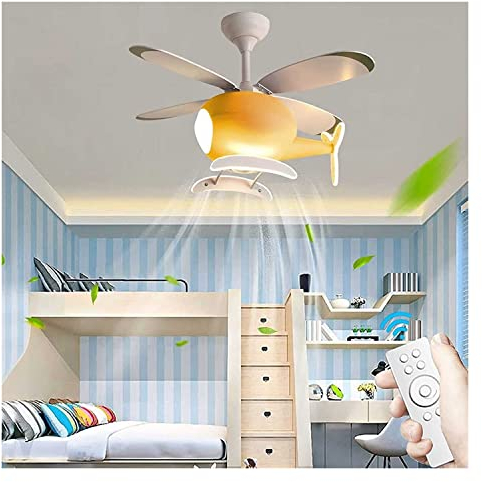 Leise Ventilator lampe Hubschrauber Deckenventilator mit LED -Licht Deckenventilatoren mit Lampe und Fernbedienung dimmen Reversible Multi-Geschwindigkeit for Kinderkronleuchter mit Lüfter ( Color : Y