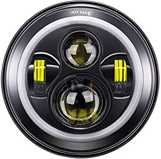 Motorrad Scheinwerfer 7Inch Motorradscheinwerfer Black Vulcan VN 500 750 800 900 1600 1700 1500 Passend Für 93-08 Ducati Monster 1000 600 Motorrad Scheinwerfer Montage (Color : 1PC TypeB Black)