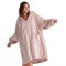 BEDSURE Hoodie Decke mit Ärmeln-Sherpa Kuscheldecke mit Ärmeln Kuschelpullover Tragbare Decke Hoodie als Geschenke für Frauen, Rosa