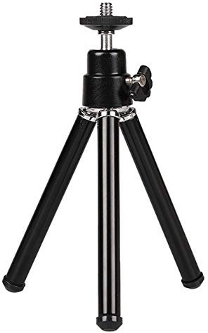 SCHNRR Mini Portable Tripod Adjustable Mini Tripod Aluminum Alloy for Camera Projector Black