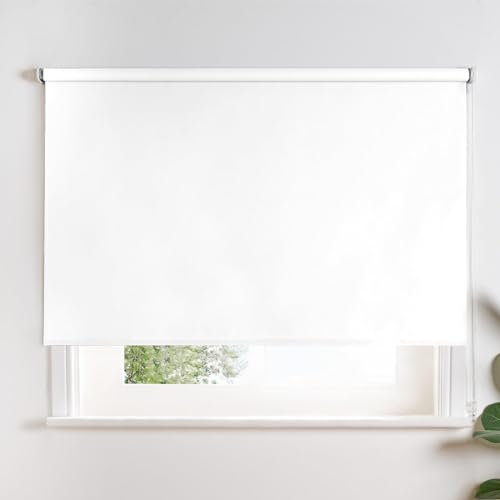OHS Small Roller Blind White, Stylish Thermal Blackout Blinds Reduce Summer Sun Glare Easy Fit Blinds for Home Office Kitchen Bedroom Living Room Roller Blinds, 165cm x 60cm
