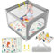 PERSEVERANCE Laufstall Baby 90x90cm mit Matratze, Atmungsaktivem Netz und Reißverschlusstür, Rutschfeste Basis für Säuglinge und Kleinkinder