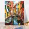 Generisch Malen Nach Zahlen Erwachsene Venedig Wasserstadt Landschaft DIY Ölgemälde Leinwand für Anfänger Wanddekoration mit Pinseln Acrylpigment Zuhause Wohnzimmer Dekoration 40x50cm (Ohne Rahmen)