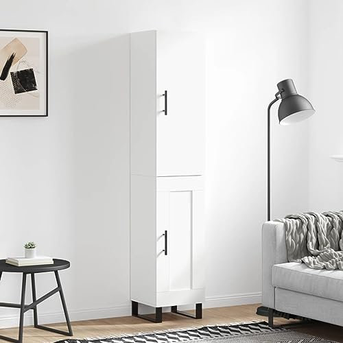 Iiaky Highboard Sideboard MöBel Highboard Wohnzimmer Cabinet Wohnzimmerschrank Weiß 34,5x34x180 cm Holzwerkstoff - 3199129