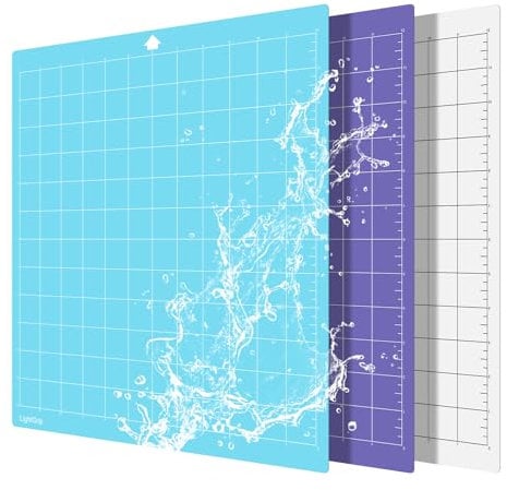 Prime Vinyl Schneidematte für Silhouette Cameo 4/3/2/1-3 Stück- 30,5 x 30,5 cm,Rutschfeste Schnittmatte,Standard Griff,Lichtgriff,Starker Griff,Schneidematten-Set.