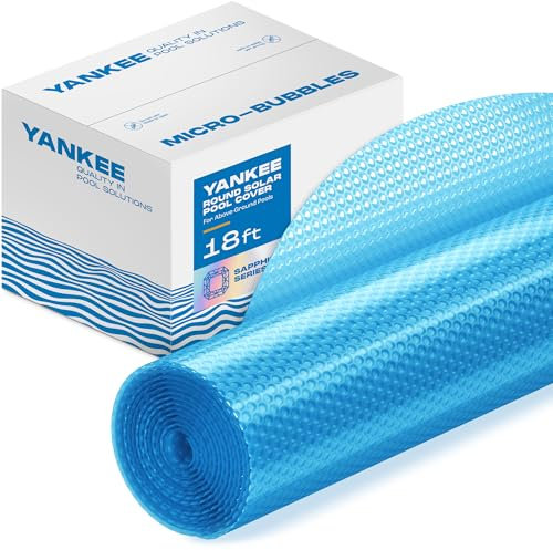 Sapphire Series Solar Pool Cover - Micro Bubble for 18 ft Round Pool by Yankee, for Above Ground Pool, Keep Water Warm and Prevent Its Loss, Weatherproof Solar Blanket