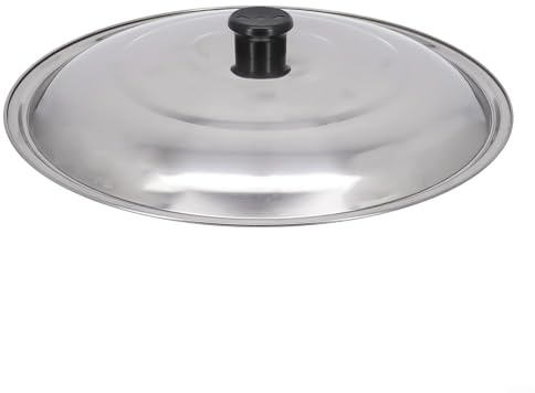 Gdfnmogo Edelstahl-Topfdeckel, Grillkuppelabdeckung, Wok, Überlaufpfannendeckel, Pfannendeckel, Ersatz-Topfdeckel, Küchenzubehör (34 cm)
