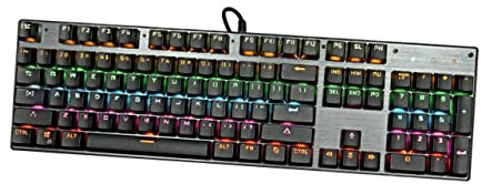 HOMSFOU Ergonomic Office Keyboard Mechanical Key Backlit Keyboard for Gaming Work