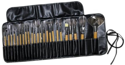 Ipetboom 24pièces Pinceaux De Maquillage Nylon Avec Poignée Et De Rangement Kit De Maquillage