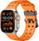 CeMiKa Ocean Armband Kompatibel mit Apple Watch Ultra 2 Armband 49mm 44mm 45mm 46mm - Atmungsaktive Silikon Sportarmband für iWatch Ultra Series 10 9 8 7 6 5 4 3 2 1 SE, Orange