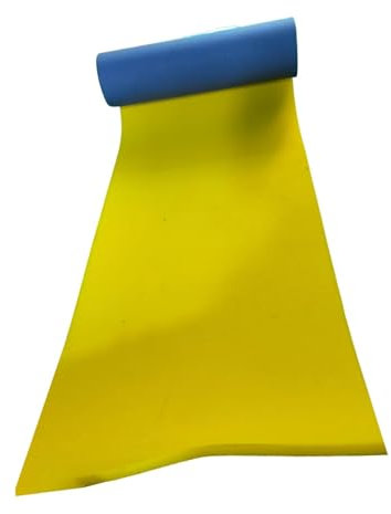 Ronyme Tapis Flottant pour Piscine, Matelas Enroulable Haute densité en Mousse, pour l'été, la Plage, Les Loisirs Aquatiques et la détente en Plein air, Bleu Jaune