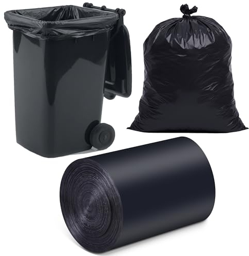 MakMeFre 20 Sacs Poubelles Noirs 180L 100x120cm Ultra-Résistants | Sacs poubelle de cuisine hauts renforcés et étanches