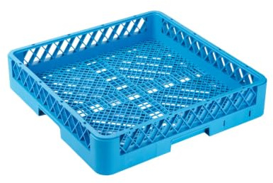 GastroHero Panier à vaisselle 500 x 500 mm sans séparation pour couverts, maille fine, bleu, fournitures de restauration