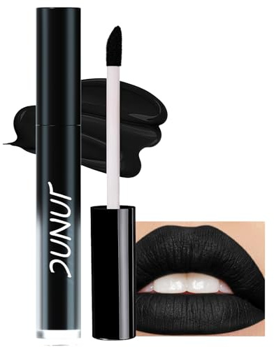 Black Lipstick, Goth Makeup, Lipsticks for Women Long Lasting, Black Lip Gloss Lip Stain, Highly Pigmented Waterproof Matte Lipstick for Halloween Cosplay Makeup (matte black)