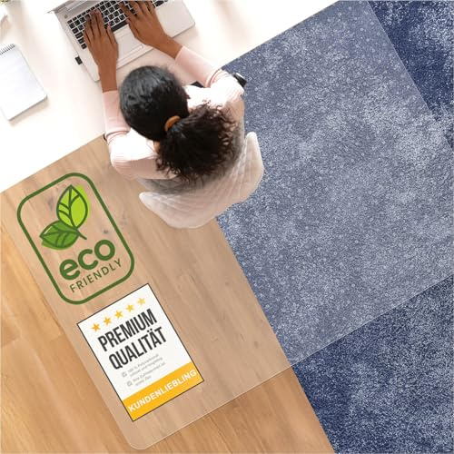 Bodenschutzmatte DURA-MAT aus Polycarbonat für Teppichböden (116x130 cm) | transparente Stuhlmatte - robuste Bürostuhl Unterlage für zuverlässigen Bodenschutz - Stuhlunterlage für Zuhause & Büro