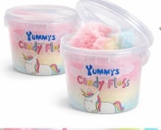 Yummy's Unicorn Cotton Candy Floss – 50g Tubs (Pack of 12) | Light & Fluffy Fairground-Style Treat | Perfect for Kids, Parties & Gifting
