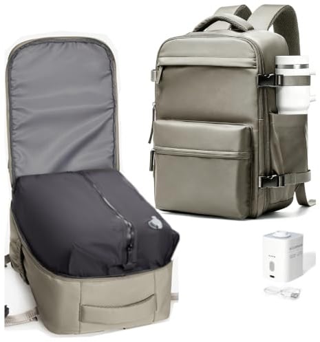 CADOLIM Vakuum Rucksack mit pumpe Ryanair Handgepäck 40x30x20 Damen Herren Wizzair Handgepäck 40x30x20 Vakuum Reiserucksack mit pumpe Easyjet Wasserdicht Vacuum Backpack Airbag Rucksack Schwarz