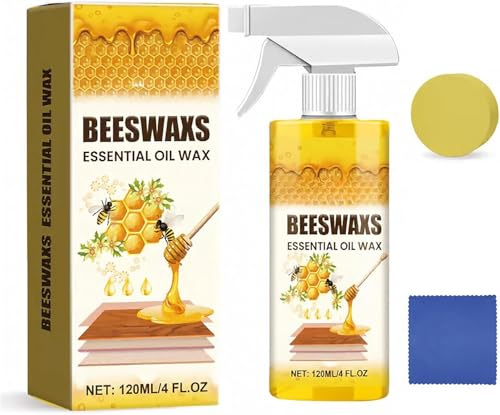 Bienenwachs Möbelpolitur Spray, Natural Micro Molecularized Beeswax Spray, Bienenwachs Möbelpflege, Möbelpflege & Holzschutz von Holzmöbeln, Bienenwachs-Spray für Holzböden (1 Flasche)