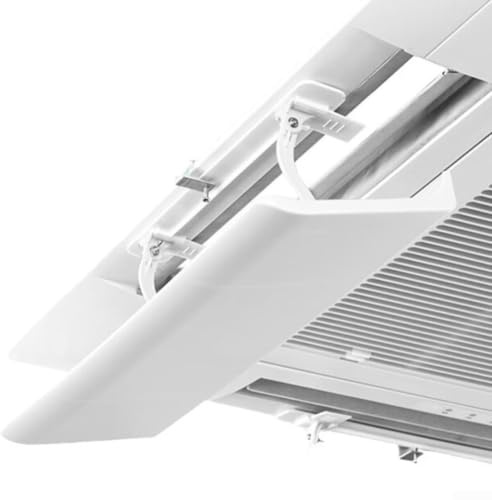 Deflector de aire acondicionado de cassette, guía de ventilación de CA ajustable para unidades de techo, protector de viento giratorio de 180° con soporte seguro para refrigeración del hogar (58 cm