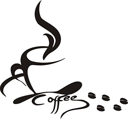 Wandtattoo wandaufkleber Aufkleber Wandsticker wall sticker Wohnzimmer Schlafzimmer Kinderzimmer Kueche Schriftzug CAFE COFFEE KAFFEE 30 Farben zur Wahl cafe07 (weitere Farben per Nachricht, Size 1:ca.5x6cm(ohne Kaffeebohnen u.Schrift))