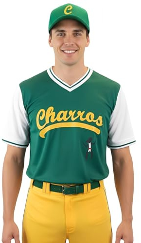 costumebase Kenny Powers Baseball Trikot & Cap Charros Kostüm in Richtung Osten und unten (L) Grün