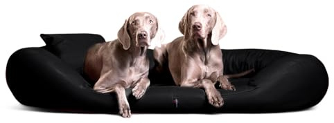 tierlando® Orthopädisches Hundebett Sammy Easy CLEAN mit viscoelastischer Matratze und hohem Rand aus Kunstleder für gelenkschonenden Schlaf und höchsten Komfort Größe: 140x105cm | Farbe: 03 Schwarz