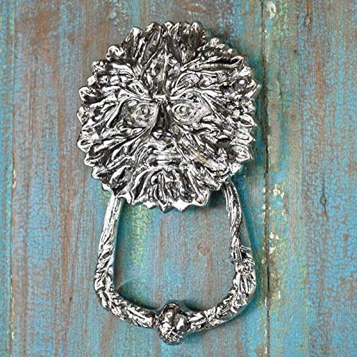 Bright Chrome Green Man Door Knocker