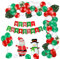 100pcs Weihnachts Ballons Girlande mit Ballon Dekorieren Streifen:Merry Christmas Banner,Weihnachtsmann,Schneemann Folie Grün Rot Weiß Konfetti Bogen Luftballons,für Weihnachten Holiday Party Deko