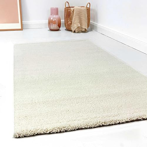 Esprit Home, Moderner Kurzflor Teppich - Läufer für Wohnzimmer, Flur, Schlafzimmer, California (200 x 290 cm, Creme weiß)