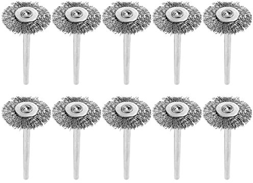 10Pcs 25mm Mini Stainless Steel Wire Brush, Polishing Wheel for Grinder Ro-tary Tool for Metal Cleaning