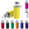 TIENDA EURASIA® Pack de 2 Botellas de Agua Cristal con Funda de Neopreno, 420 ml de Capacidad, con Tapon a Rosca y Cinta de Transporte, Bidon perfecto para Colegio, Camping, Ejercicio, Color Amarillo