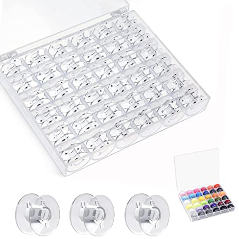 36 Stück Nähmaschinen Spulen,Kunststoff Nähmaschine Spulen mit Transparent Spulenbox,Nähmaschinenspulen,Unterfadenspulen für Gängige Spule Nähmaschine