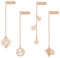 4 Stück Metall Gold Lesezeichen Set Mit Anhänger, Blumen, Kette - Exquisite Seitenmarker Geschenke für Buchliebhaber, Leser, Damen, Herren