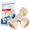 Raccordo Tee PEX-AL-PEX Stringere Ottone per Tubo Multistrato Compressione Filettato Sistema di Riscaldamento Idraulico (20 x 20 x 16)