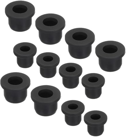 QUARKZMAN 12 Stück Kabeldurchführung Gummi AD 10mm/14mm,ID 6mm/9mm Durchgangstüllen, Gummitüllen Kabeltülle Dichtungsring Gummistopfen für Elektrischer Leiter Draht Kabelschutz, Schwarz