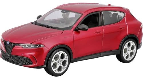 Bburago Alfa Romeo Tonale: Modellauto im Maßstab 1:24, Türen beweglich, rot (18-21109R)