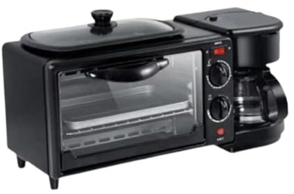 Baoblaze 3 in 1 Breakfast Machine Versatile Breakfast Maker Toaster Oven with Timer