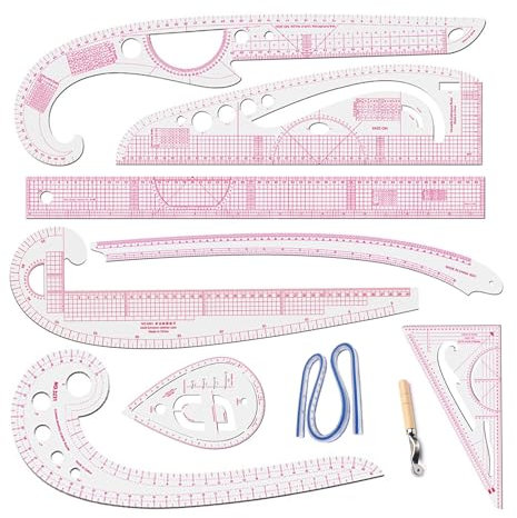 Règle de Mesure pour La Couture, Règle De Courbe Francaise, Outils de Dressage en Plastique, Outils De Couture En Plastique De Forme Métrique, pour Les Débutants, Les Tailleurs (9)