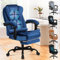 ALFORDSON Chair Office Chair, Computer Desk Chair, Gaming Chair, Ergonomic High-Backed Cushion, Lumbar Support with Wheels, Comfortable Racing Seat, Adjustable, Swivel, Rollable, Suede, Blau
