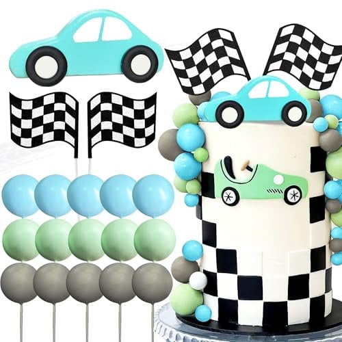 Two Fast Cake Toppers Race Car Cake Decoration Car Cake Topper Checkered Flag Cake Topper Growing Up Two Fast Birthday Decorations For Birthday