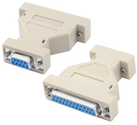 MEIRIYFA DB9 zu DB25 Serielle Adapter Koppler, DB9 Buchse auf DB25 Buchse Serielle Geschlechtsumwandler at Modem Adapter Connetor für PC Serielle Geräte (2PCS, DB9 F - DB25 F)