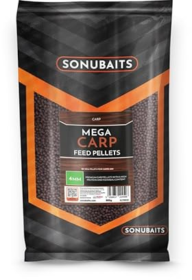 Sonubaits Mega Carp Pellets – Premium Karpfenpellets mit Hohem Protein- und Fischmehlgehalt - Grobe: 4mm