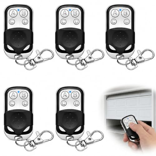 5 Télécommandes Portail 433,92MHz Code Fixe 4 Boutons Programmables | Copie Sans Fil RF avec 4 Boutons, Télécommande de Remplacement pour Bip Garage et Portail Automatique Compatible